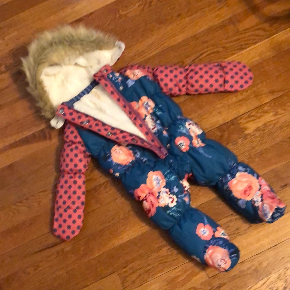 Matilda Jane Baby Girl Snowsuit w/Removable Hood 3-6mos EUC